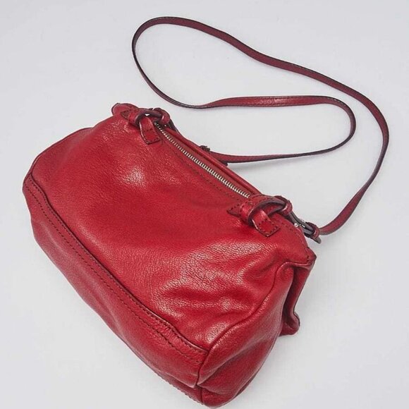 Givenchy Red Textured Sugar Goatskin Leather Mini Pandora Bag - Picture 3 of 12
